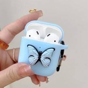 Butterfly AirPods Case - Light Blue Silicone