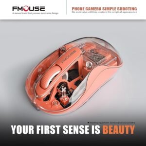 FMOUSE M33 Transparent Wireless Mouse - Orange
