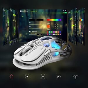 Lightweight Wireless Gaming Mouse – 2.4GHz & Bluetooth 5.1, Adjustable DPI, 6 Buttons, RGB Lighting