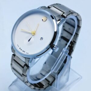 Elegant Silver Swiss Watch for Men – Premium Stainless Steel Bracelet Watch