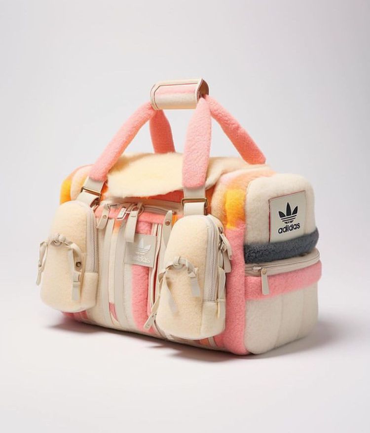 Plush Sherpa Pastel Duffle Bag with Utility Pockets